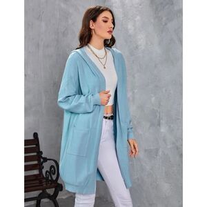 Beautiful Blue Hoodie Cardigan